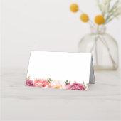 ピンク素朴フローラ結婚のフードラベルカード プレイスカード (裏面)