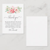 ピンク素朴フローラ結婚の感謝 プレイスカード (正面/裏面)