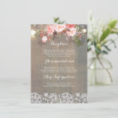 ピンク素朴フローラ結婚インフォメーションゲスト エンクロージャーカード (スタンド正面)