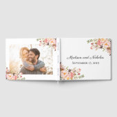 ピンク素朴フローラ結婚ズゲストブック ゲストブック (全面)