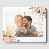 ピンク素朴フローラ結婚ズゲストブック ゲストブック (裏面)