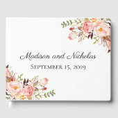 ピンク素朴フローラ結婚ズゲストブック ゲストブック (正面)