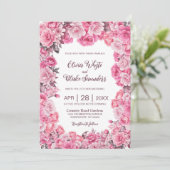 ピンク素朴フローラ結婚ズ 招待状 (スタンド正面)