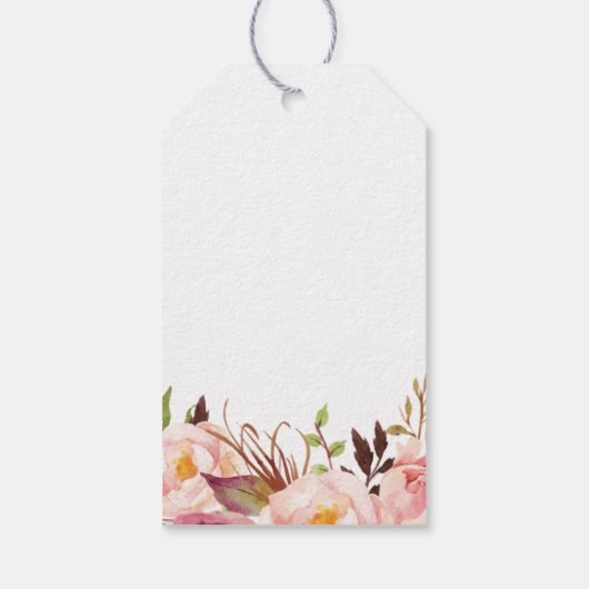 ピンク素朴フローラ結婚式の引き出物ギフトラベル ギフトタグ (裏面)