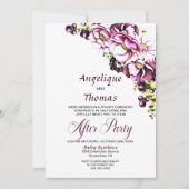 ピンク素朴フローラ結婚式レセプション招待状 招待状 (正面)