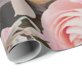 ピンク素朴フローラ緑化ユーカリ ラッピングペーパー (ロールコーナー)