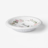 ピンク素朴フローラ80th誕生日パーティー ペーパーボウル (傾斜あり)