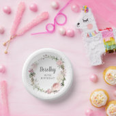 ピンク素朴フローラ80th誕生日パーティー ペーパーボウル (パーティー)