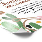 ピンク素朴ブラウンロデオ誕生日時間カプセル標識 フォトプリント            (角)