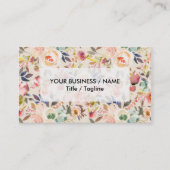 ピンク素朴ブラウンヴィンテージアイボリー国フローラ 名刺 (正面)