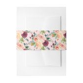 ピンク素朴ブルゴーニュ花柄秋の結婚式 招待状ベリーバンド (正面例)