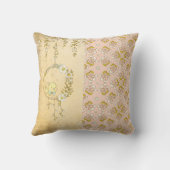 ピンク素朴ベビーガールフローラ水玉模様子供部屋 クッション (裏面)