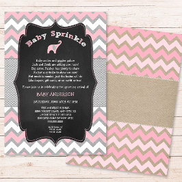 ピンク素朴ベビー散水招待状、女の子の赤ちゃんシャワー 招待状