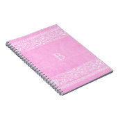 ピンク素朴ペイズリーカントリーウェスタンシンプルシック ノートブック (右側)