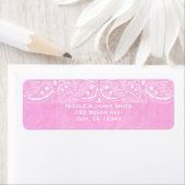 ピンク素朴ペイズリーカントリー結婚ウェスタン ラベル (インサイチュ)