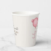 ピンク素朴ミニマリストかわいい赤ちゃんシャワー 紙コップ (右)
