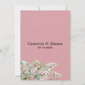 ピンク素朴ミントグリーン植物性フローラRSVP 招待状 (裏面)