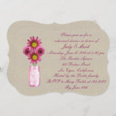 ピンク素朴メイスンジャールリハーサルディナー招待状 招待状 (正面/裏面)