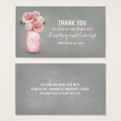 ピンク素朴メイスンジャーDIY結婚式の引き出物ラベル (正面&裏面)