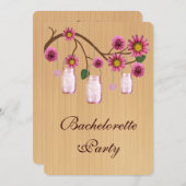ピンク素朴メイソンジャースバチェロレッテ招待状 招待状 (正面/裏面)
