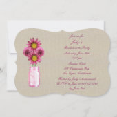 ピンク素朴メイソンジャースバチェロレッテ招待状 招待状 (正面)