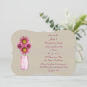 ピンク素朴メイソンジャースバチェロレッテ招待状 招待状 (スタンド正面)