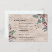 ピンク素朴ユーカリフローラ結婚披露宴 エンクロージャーカード (正面/裏面)