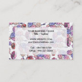 ピンク素朴ラベンダーの水の色サボテンフローラ 名刺 (裏面)