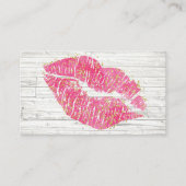 ピンク素朴リップス名刺テンプレート 名刺 (正面)