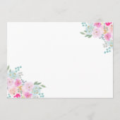 ピンク素朴レインブーツ&フラワーズブライダルシャワー アドバイスカード (裏面)