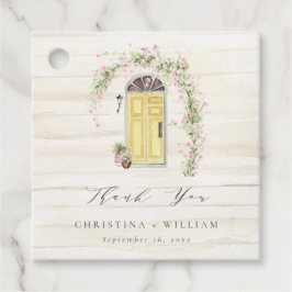 ピンク素朴ローズコテージ庭園の結婚式 フェイバータグ