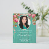 ピンク素朴ローズズティール（緑がかった色）ブルーバーンウッド誕生日 (スタンド正面)