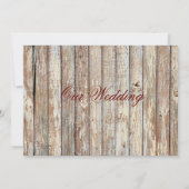 ピンク素朴ローズターコイズバ結婚ラップのrpr1 招待状 (裏面)