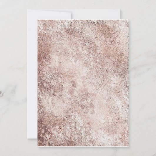 ピンク素朴ローズフローラと金ゴールド結婚ズ 招待状 (裏面)