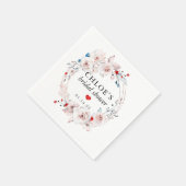 ピンク素朴ローズフローラブライダルシャワー スタンダードカクテルナプキン (角)