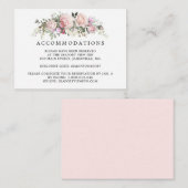 ピンク素朴ローズフローラ結婚ズアコモデーション エンクロージャーカード (正面/裏面)