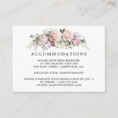 ピンク素朴ローズフローラ結婚ズアコモデーション エンクロージャーカード (正面)