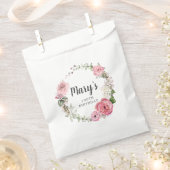 ピンク素朴ローズフローラ100誕生日 フェイバーバッグ (クリップ留めされた状態)