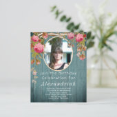 ピンク素朴ローズブルーグリーンバーンウッド誕生日 (スタンド正面)