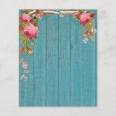 ピンク素朴ローズブルーバーンウッド誕生日 (裏面)