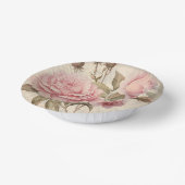 ピンク素朴ローズブーケ ペーパーボウル (傾斜あり)