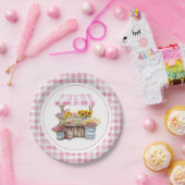 ピンク素朴ワイルドフラワーひまわり農家市場 ペーパープレート (パーティー)