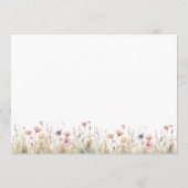 ピンク素朴ワイルドフラワーズブライダルシャワー アドバイスカード (裏面)