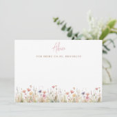 ピンク素朴ワイルドフラワーズブライダルシャワー アドバイスカード (スタンド正面)