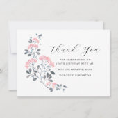 ピンク素朴ワイルドフラワー100誕生日ありがとう (正面)