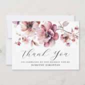 ピンク素朴ワイルドフラワー80誕生日ありがとう