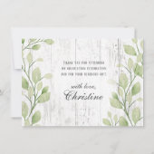 ピンク素朴ヴィンテージトラックの緑の卒業 サンキューカード (裏面)