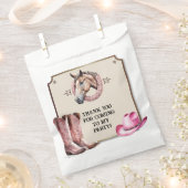 ピンク素朴乗馬の誕生日パーティー フェイバーバッグ (クリップ留めされた状態)