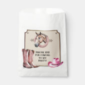 ピンク素朴乗馬の誕生日パーティー フェイバーバッグ (正面)