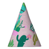 ピンク素朴南西部サボテン植物 パーティーハット (右)
